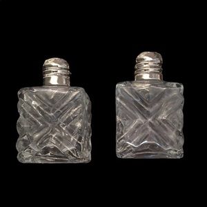 Vintage Pressed Glass Individual Salt and Pepper Shakers